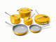 Caraway ceramic cookware & minis set in Marigold.