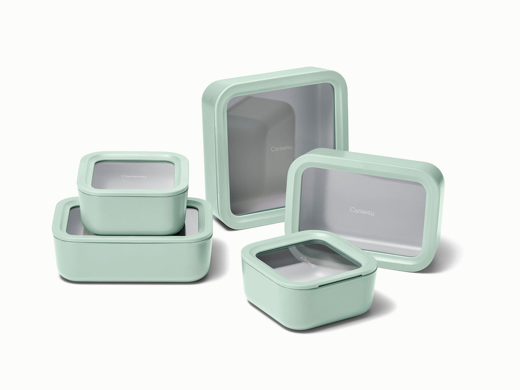 Caraway food storage set in pale green.