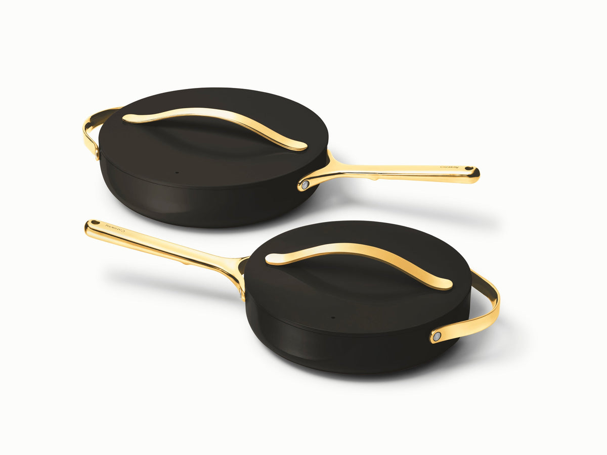 Caraway ceramic sauté pan duo in Black.