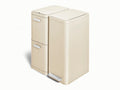Caraway trash & recycling duo (slim) in Cream.