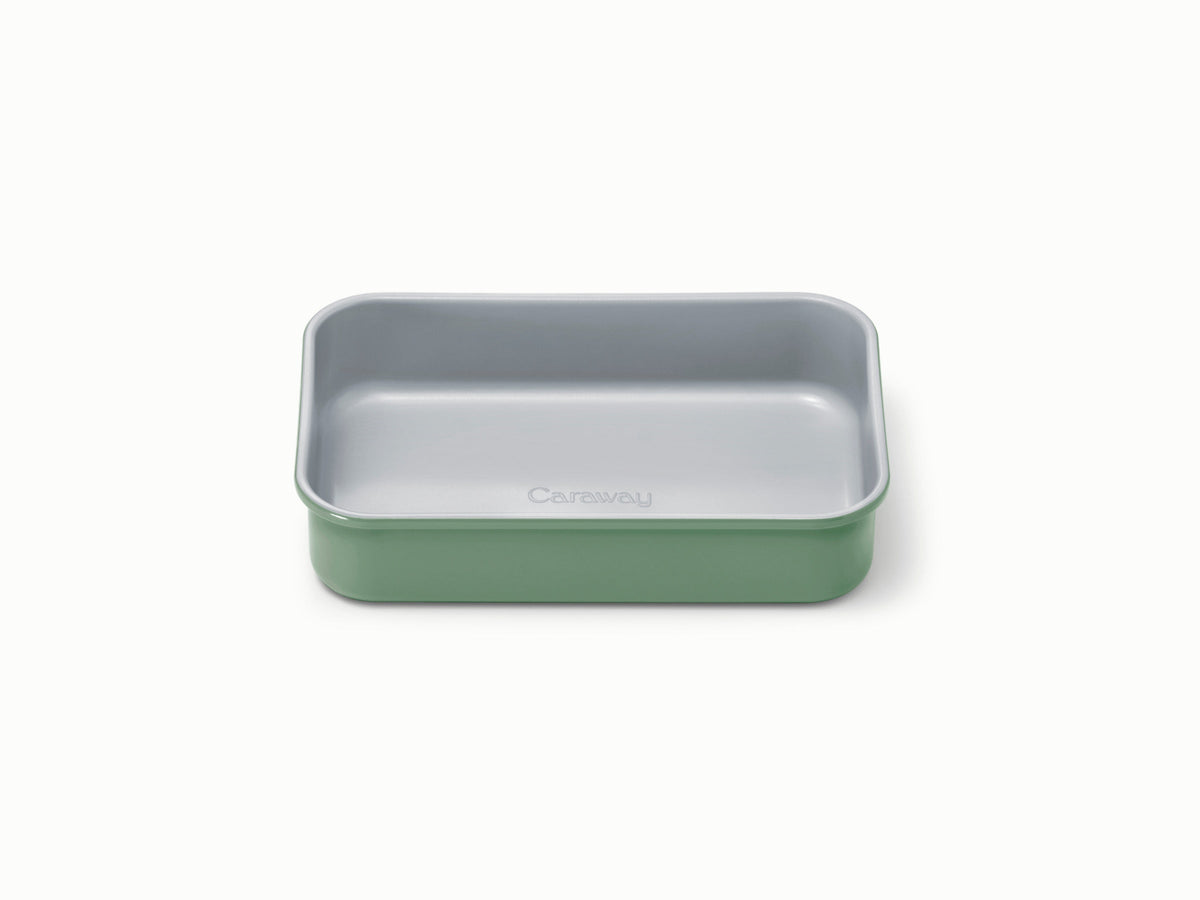 Caraway ceramic small rectangle pan in Sage.