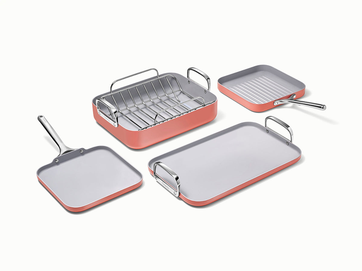 Caraway squareware set in Perracotta.