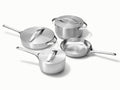 Caraway stainless steel cookware set.