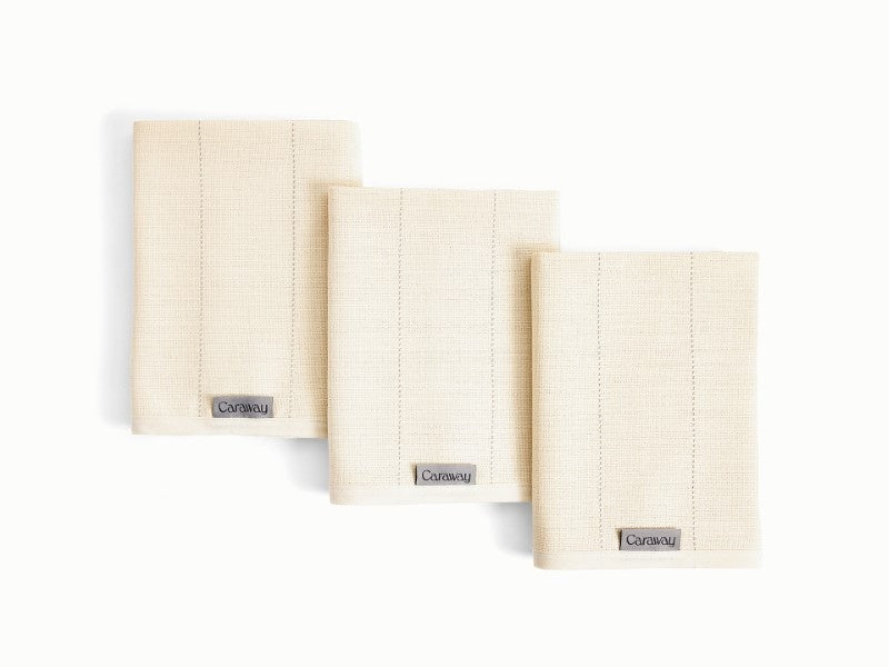 Caraway tea towels in Cream.